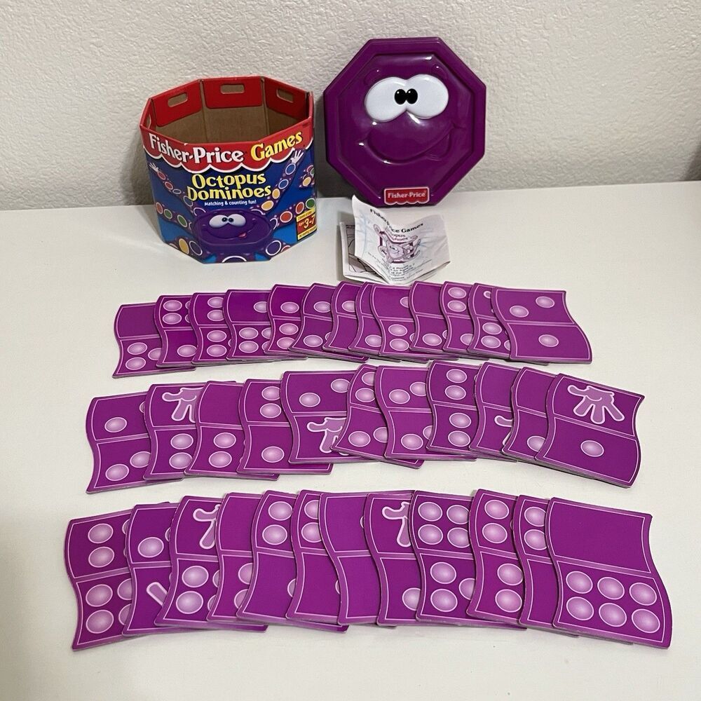 Vintage Fisher-Price Games Octopus Dominoes Matching & Counting COMPLETE 1996